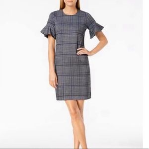 Calvin Klein Black and Blue Plaid Dress